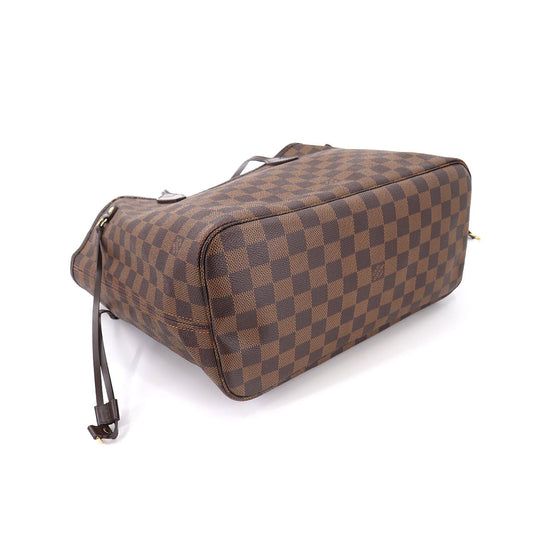 Louis Vuitton Damier Neverfull MM Tote Bag Ebene Cerise Brown
