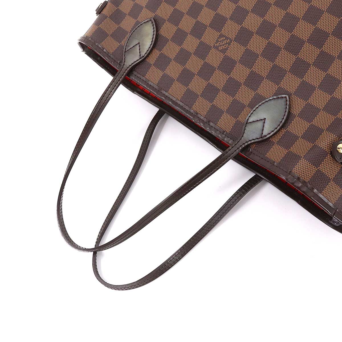 Louis Vuitton Damier Neverfull MM Tote Bag Ebene Cerise Brown