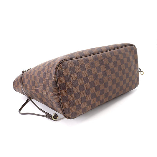 Louis Vuitton Damier Neverfull MM Tote Bag Ebene Cerise Brown
