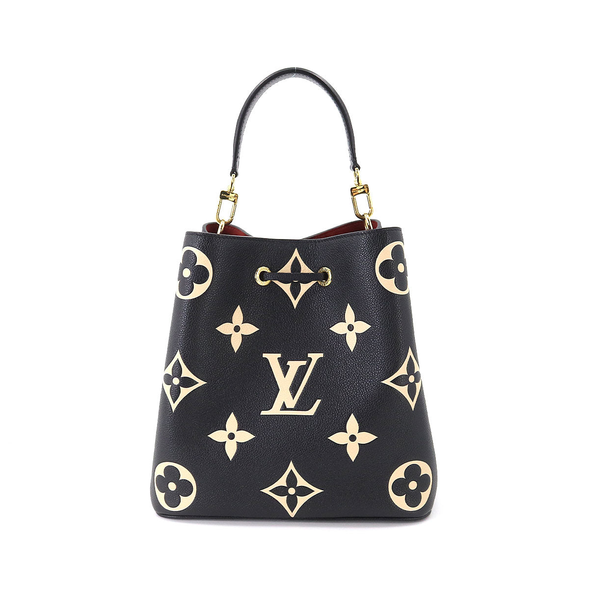 Louis Vuitton Bicolor Emplant NeoNoe MM Shoulder Bag Leather Black Beige