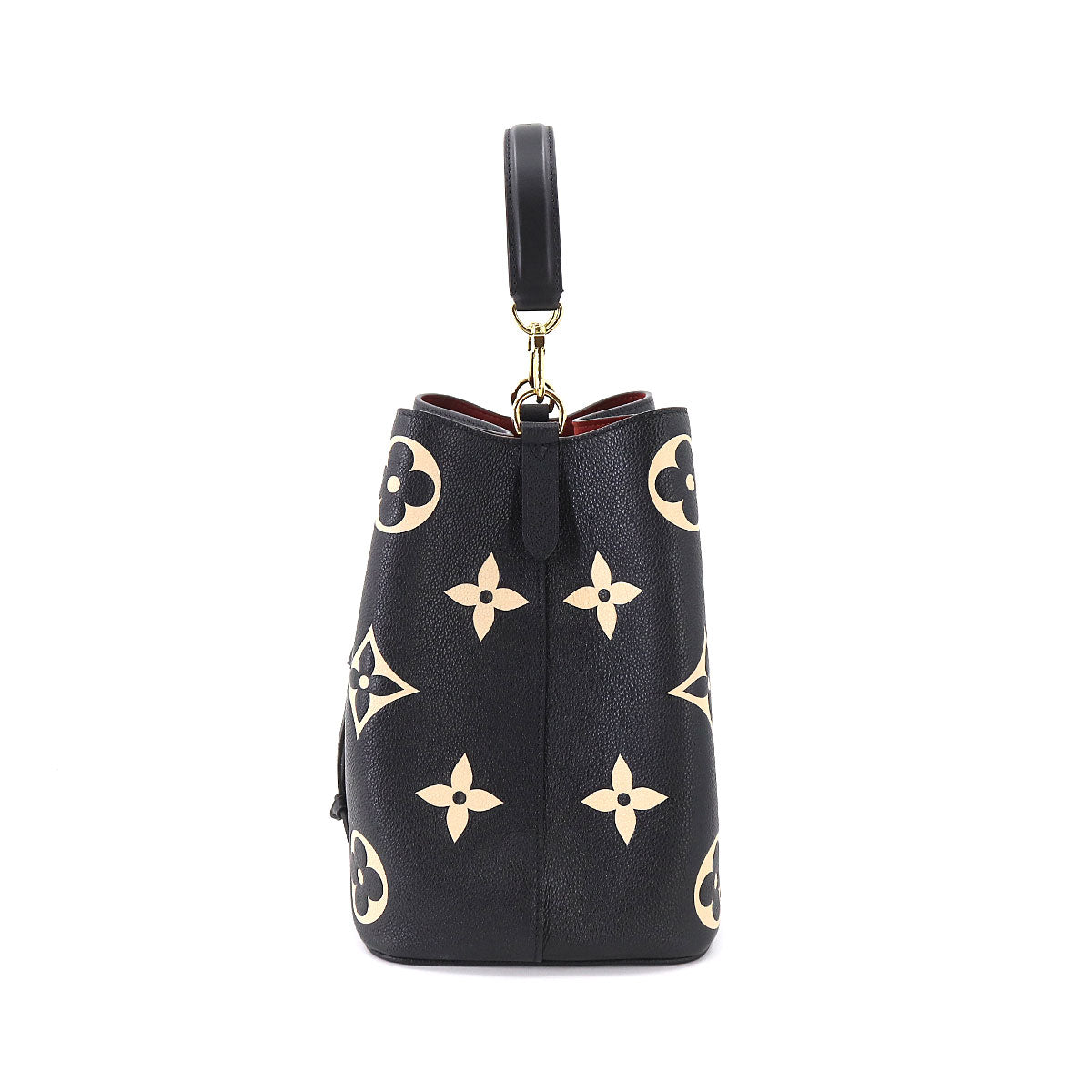 Louis Vuitton Bicolor Emplant NeoNoe MM Shoulder Bag Leather Black Beige