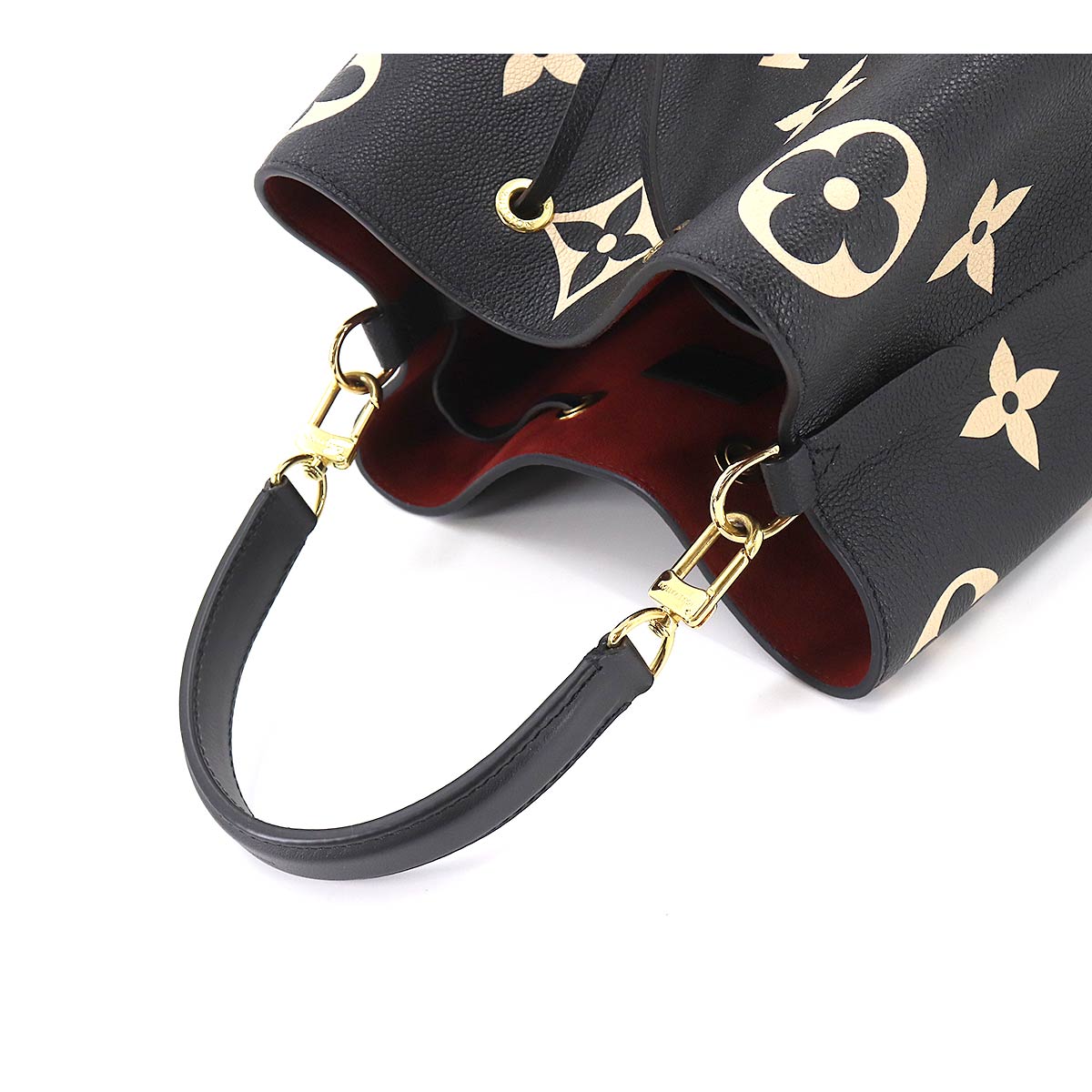 Louis Vuitton Bicolor Emplant NeoNoe MM Shoulder Bag Leather Black Beige