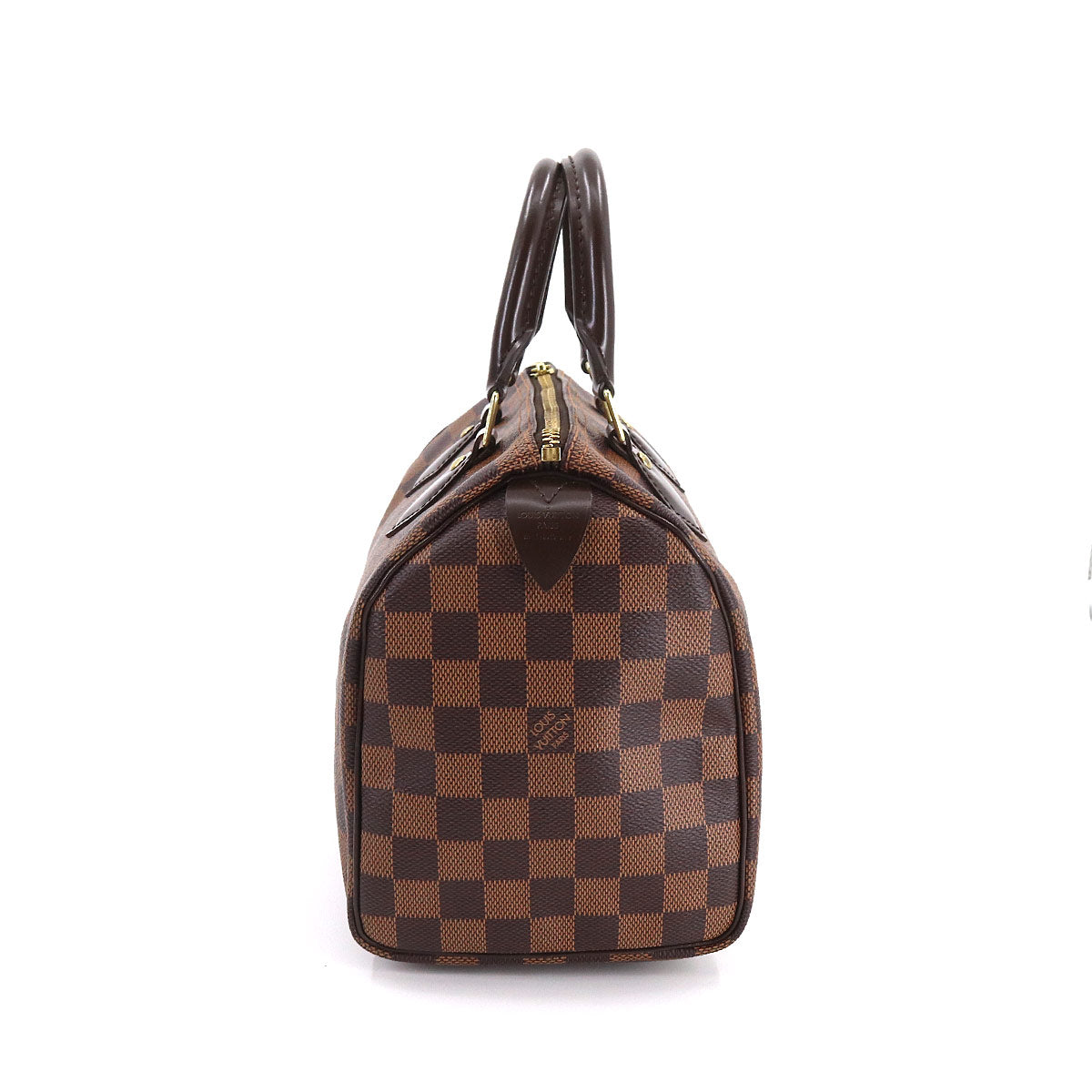 Louis Vuitton Damier Speedy 25 Hand Bag Ebene Brown Gold Hardware