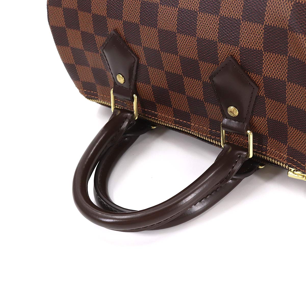 Louis Vuitton Damier Speedy 25 Hand Bag Ebene Brown Gold Hardware