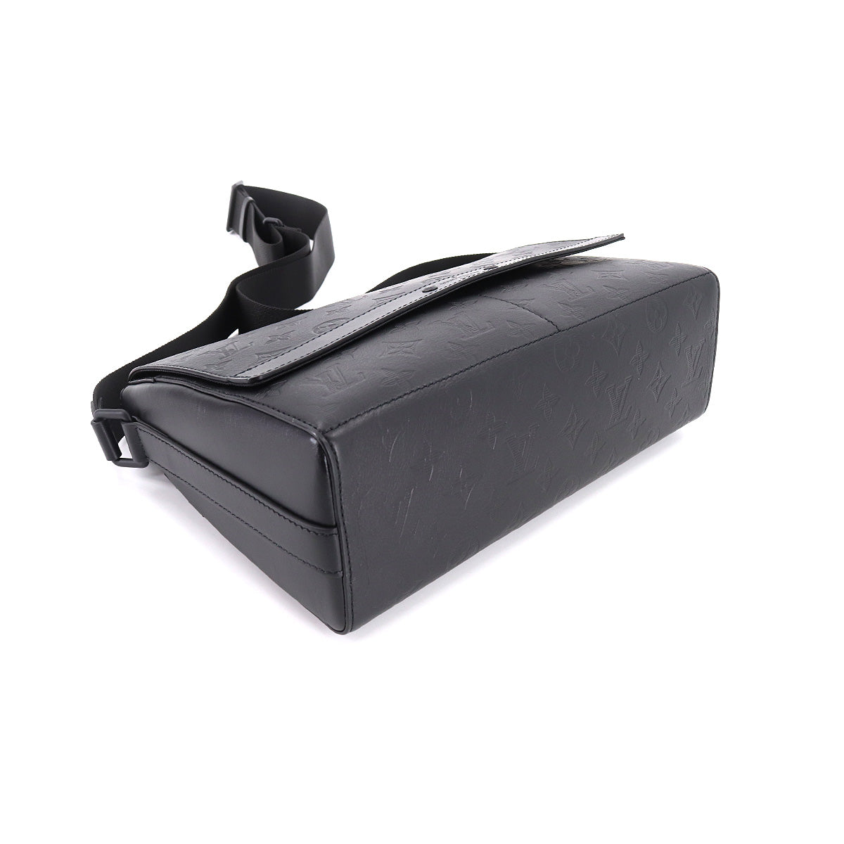 Louis Vuitton Monogram Shadow Sprinter Messenger Shoulder Bag Leather Noir