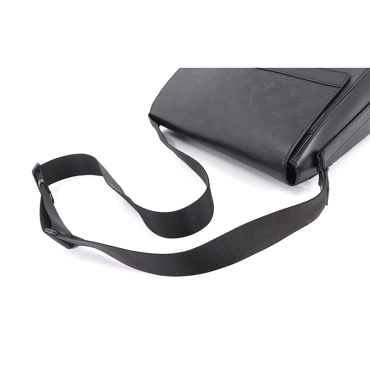 Louis Vuitton Monogram Shadow Sprinter Messenger Shoulder Bag Leather Noir