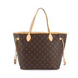 Louis Vuitton Monogram Neverfull MM Tote Bag Brown Beige