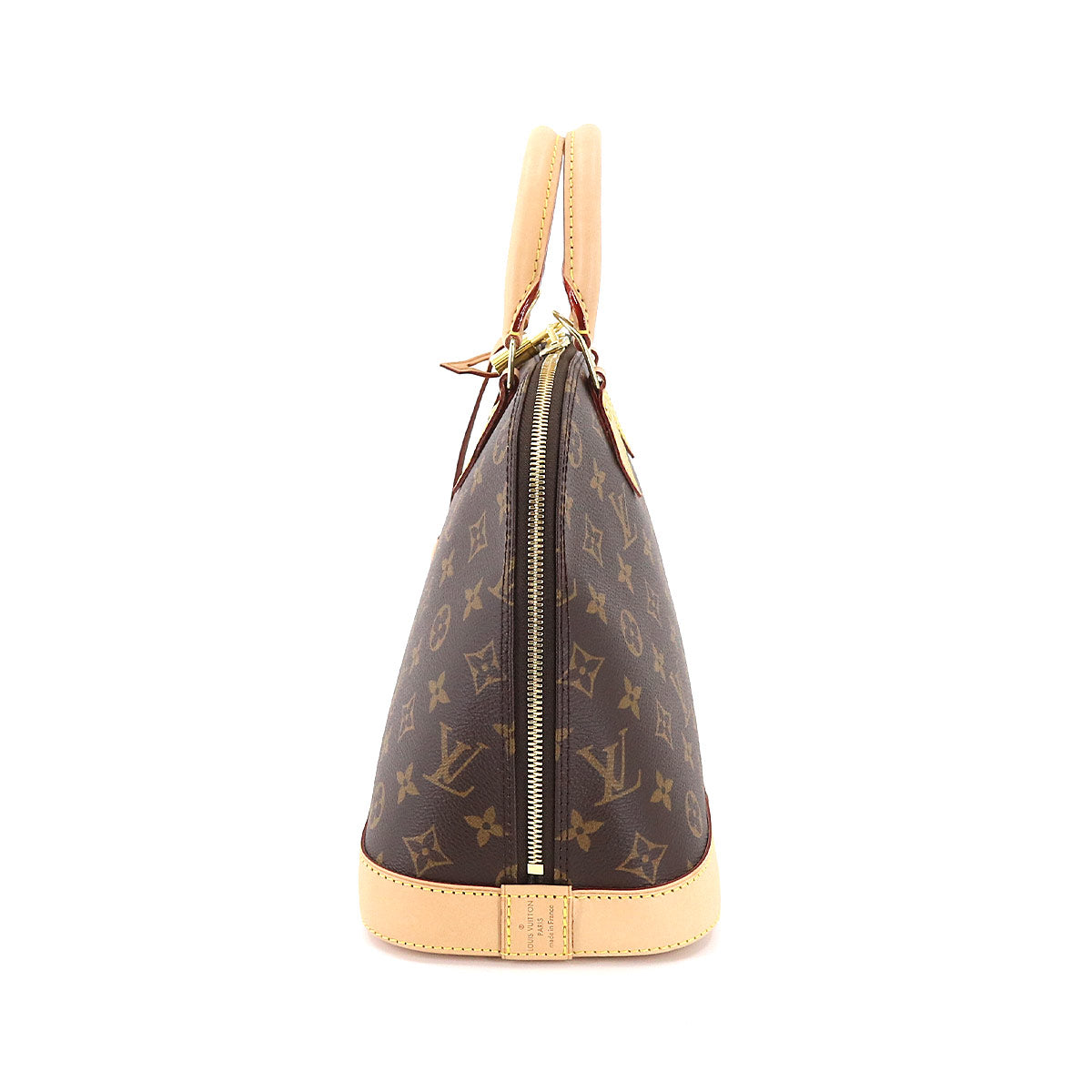 Louis Vuitton Monogram Alma PM Hand Bag Brown Gold Metal