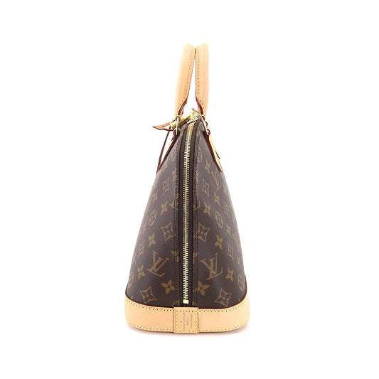 Louis Vuitton Monogram Alma PM Hand Bag Brown Gold Metal