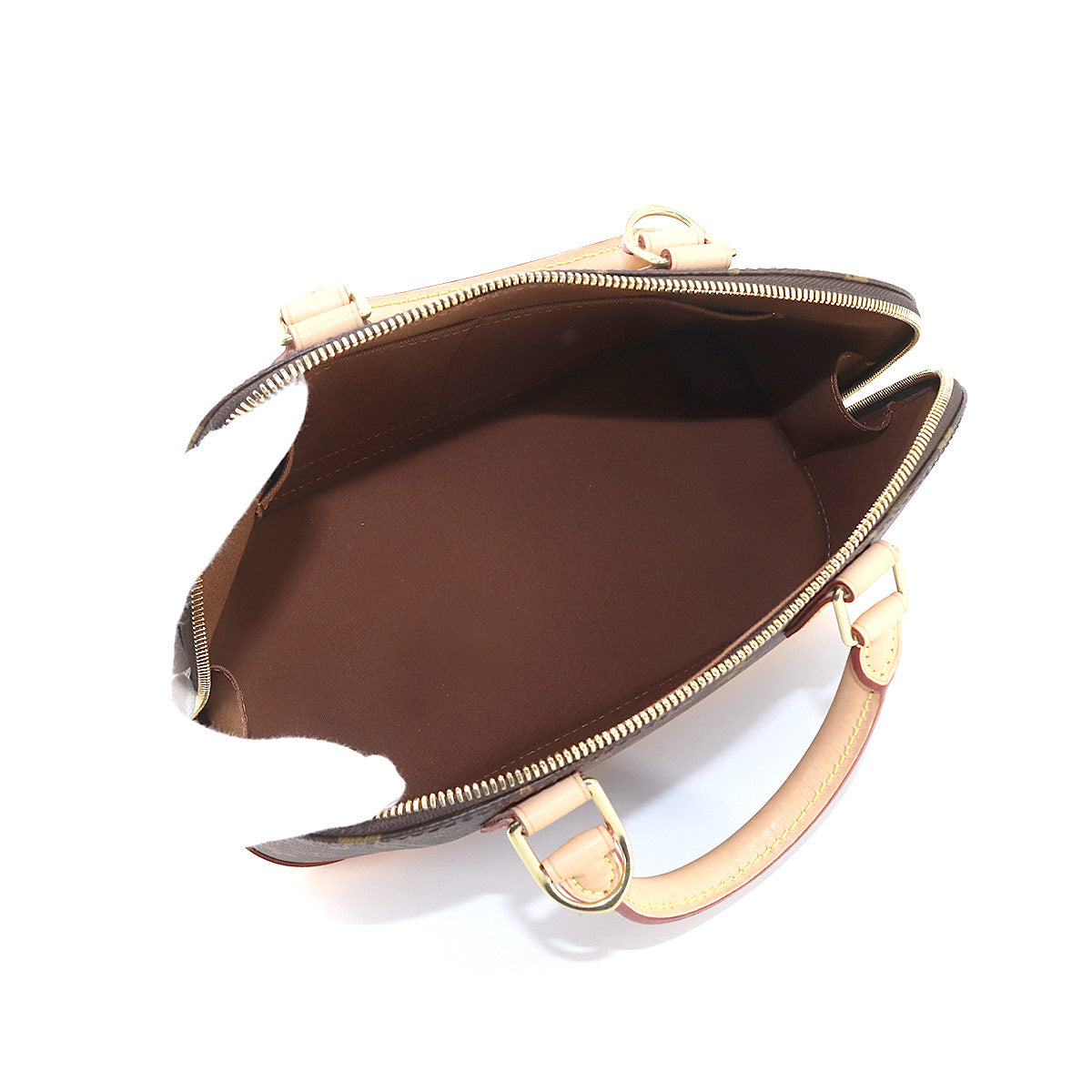 Louis Vuitton Monogram Alma PM Hand Bag Brown Gold Metal