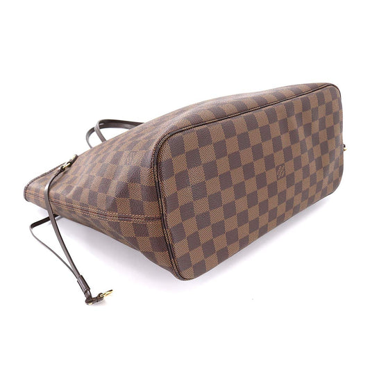 Louis Vuitton Damier Neverfull MM Tote Bag Ebene Brown