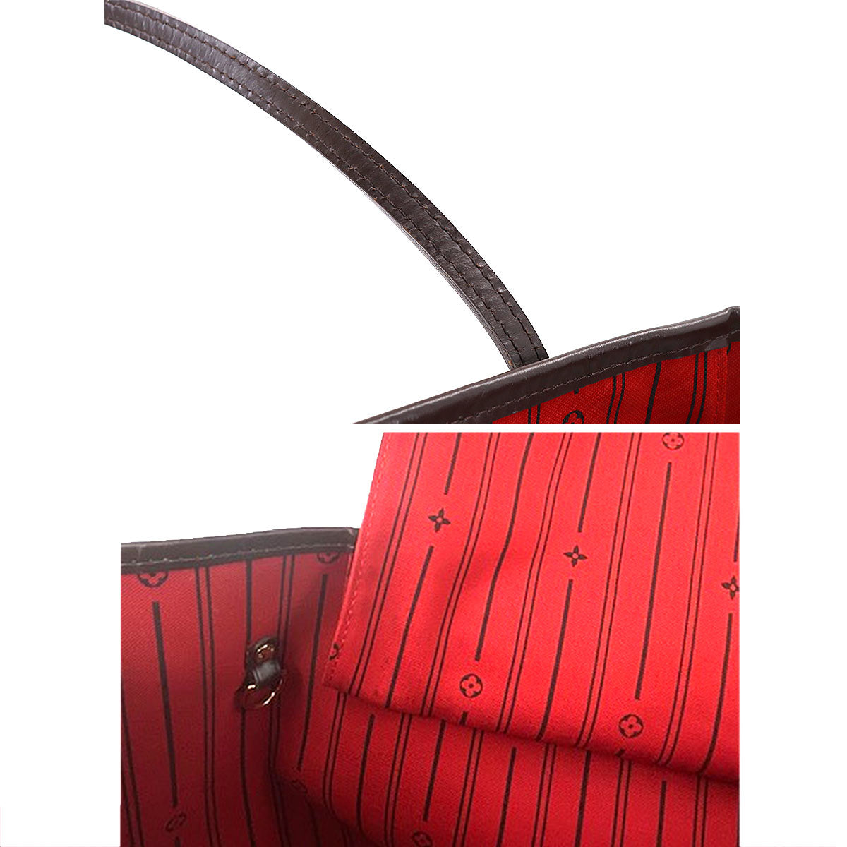 Louis Vuitton Damier Neverfull MM Tote Bag Ebene Brown