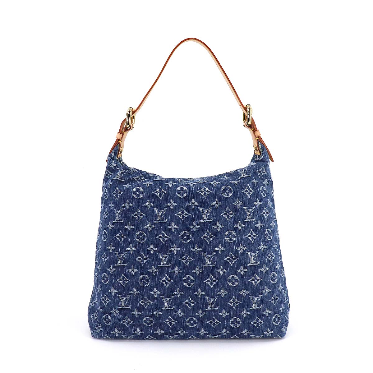 Louis Vuitton Monogram Denim Baggy GM Shoulder Bag Canvas Blue