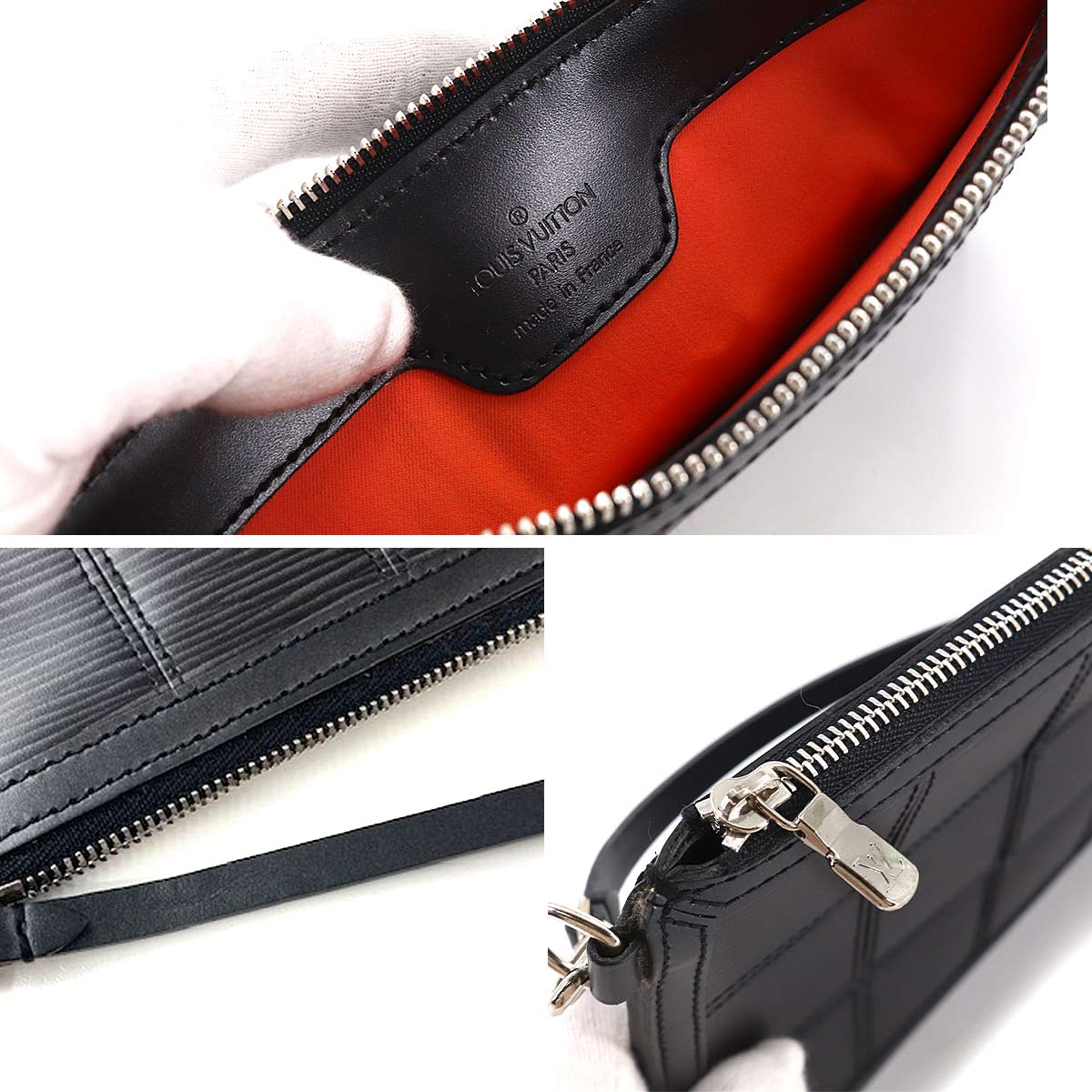Louis Vuitton Epi Stretch Delmonico Pochette Hand Bag Noir