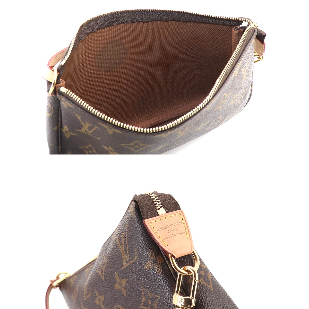 Louis Vuitton Monogram Pochette Accessoires Hand Bag Brown