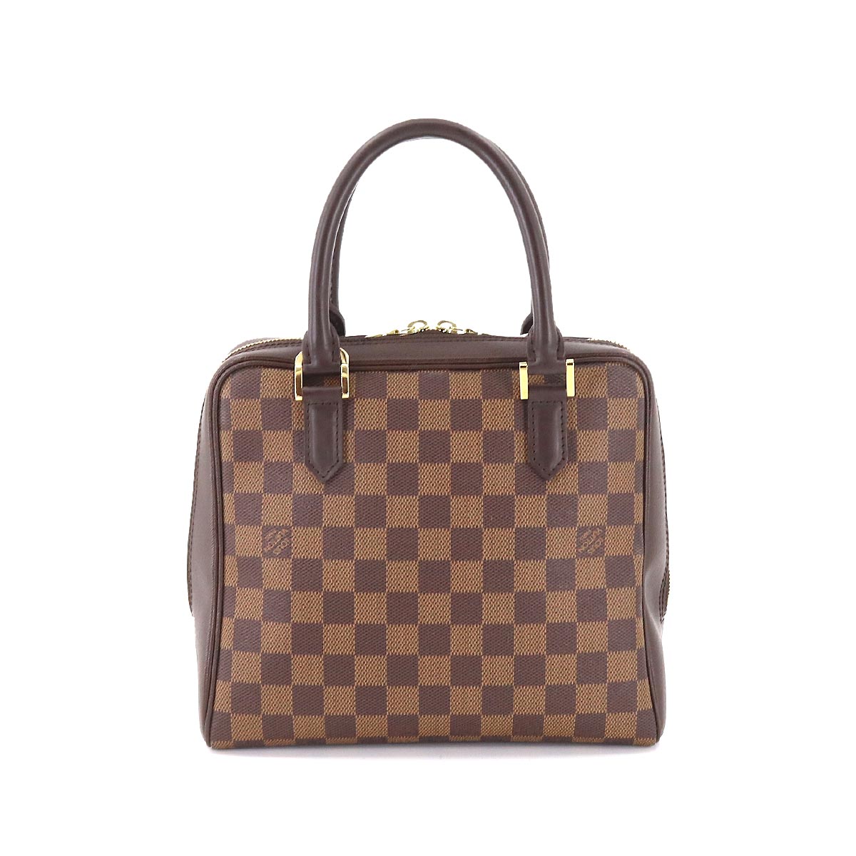 Louis Vuitton Damier Brera Hand Bag Ebene Brown Gold Hardware