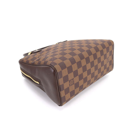 Louis Vuitton Damier Brera Hand Bag Ebene Brown Gold Hardware