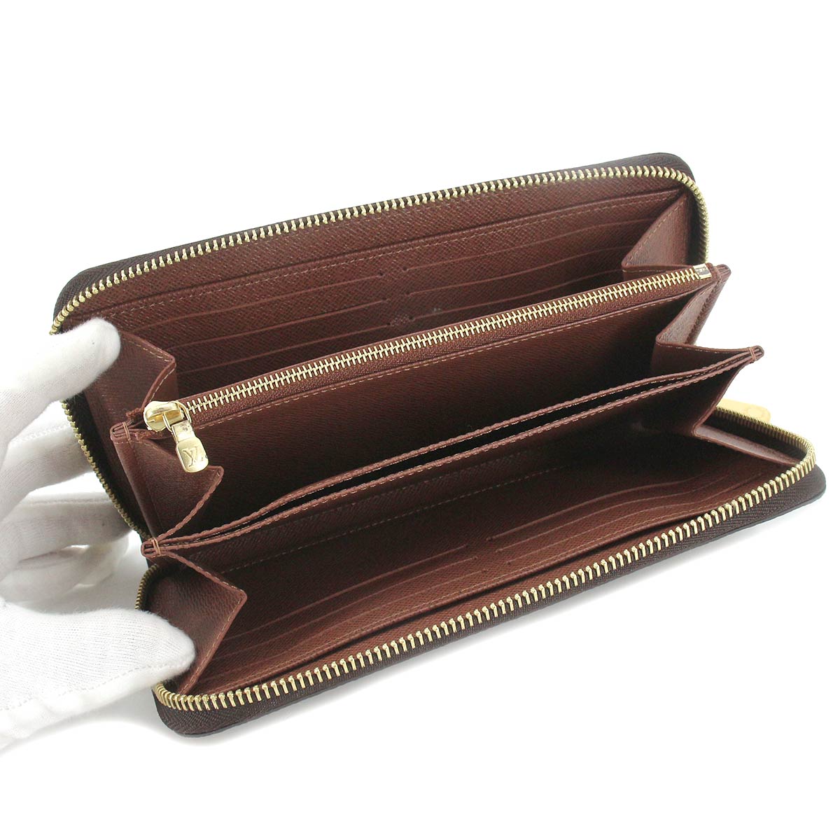Louis Vuitton Monogram Zippy Wallet Round Zipper Long Brown