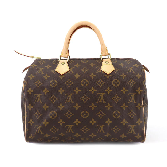 Louis Vuitton Monogram Speedy 30 Hand Bag Brown Gold Hardware