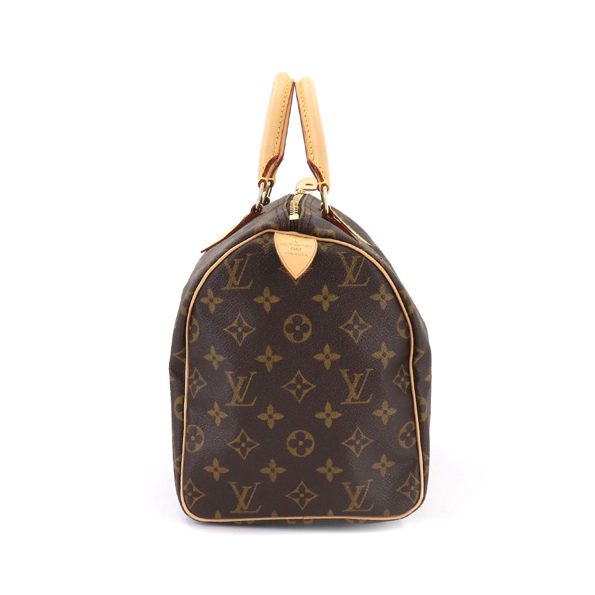 Louis Vuitton Monogram Speedy 30 Hand Bag Brown Gold Hardware