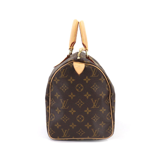 Louis Vuitton Monogram Speedy 30 Hand Bag Brown Gold Hardware