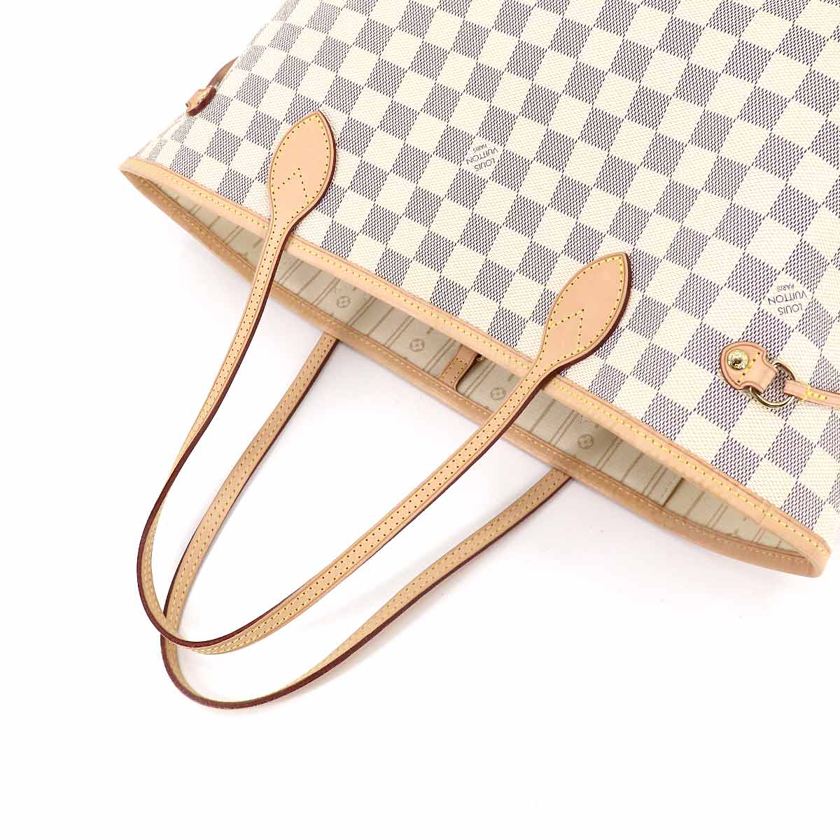 Louis Vuitton Damier Azur Neverfull MM Tote Bag White