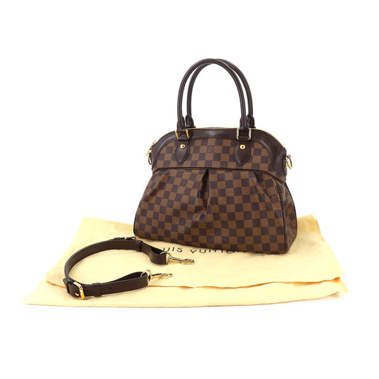 Louis Vuitton Damier Trevi PM 2way Hand Shoulder Bag Ebene