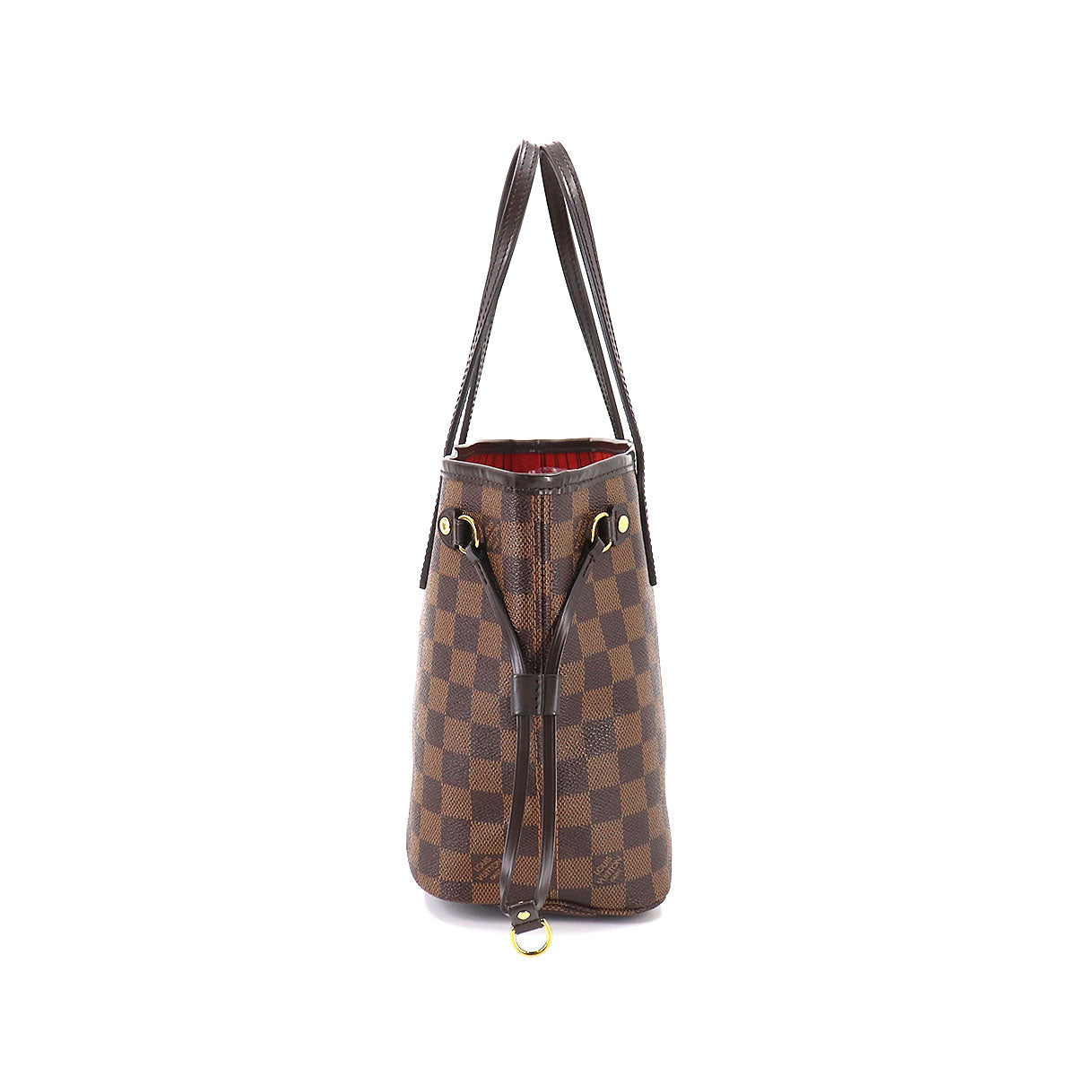 Louis Vuitton Damier Neverfull PM Tote Bag Brown Gold Hardware