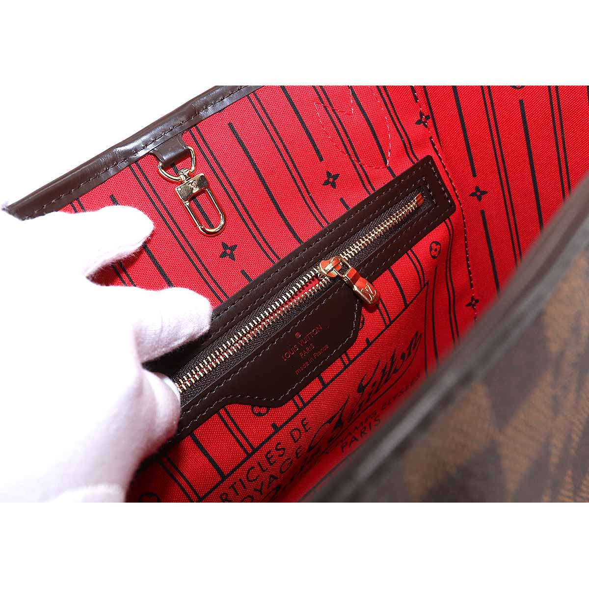 Louis Vuitton Damier Neverfull PM Tote Bag Ebene Brown