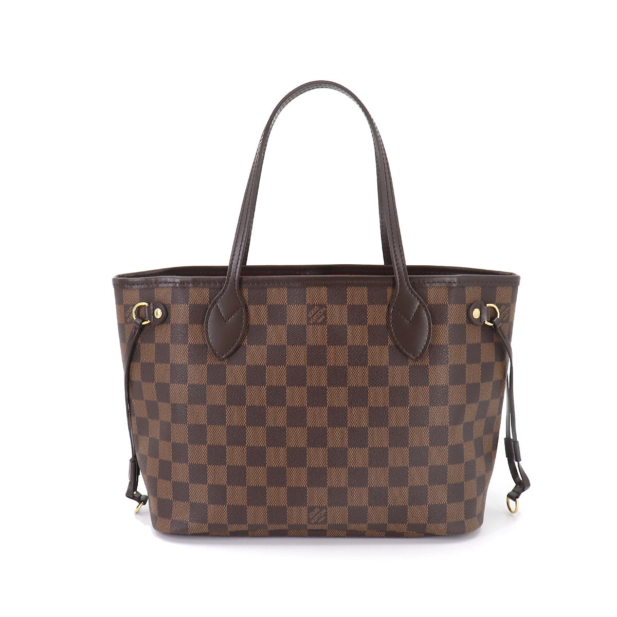 Louis Vuitton Damier Neverfull PM Tote Bag Brown Gold Hardware
