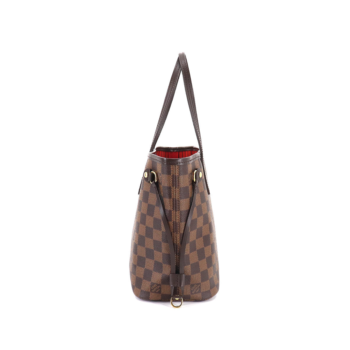 Louis Vuitton Damier Neverfull PM Tote Bag Brown Gold Hardware