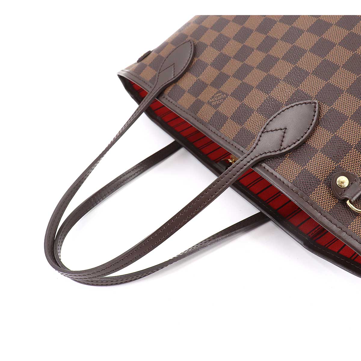 Louis Vuitton Damier Neverfull PM Tote Bag Brown Gold Hardware