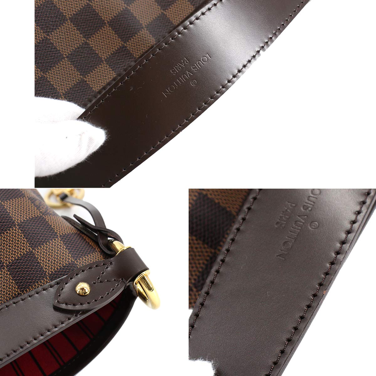 Louis Vuitton Damier Delightful PM Shoulder Bag Ebene Brown