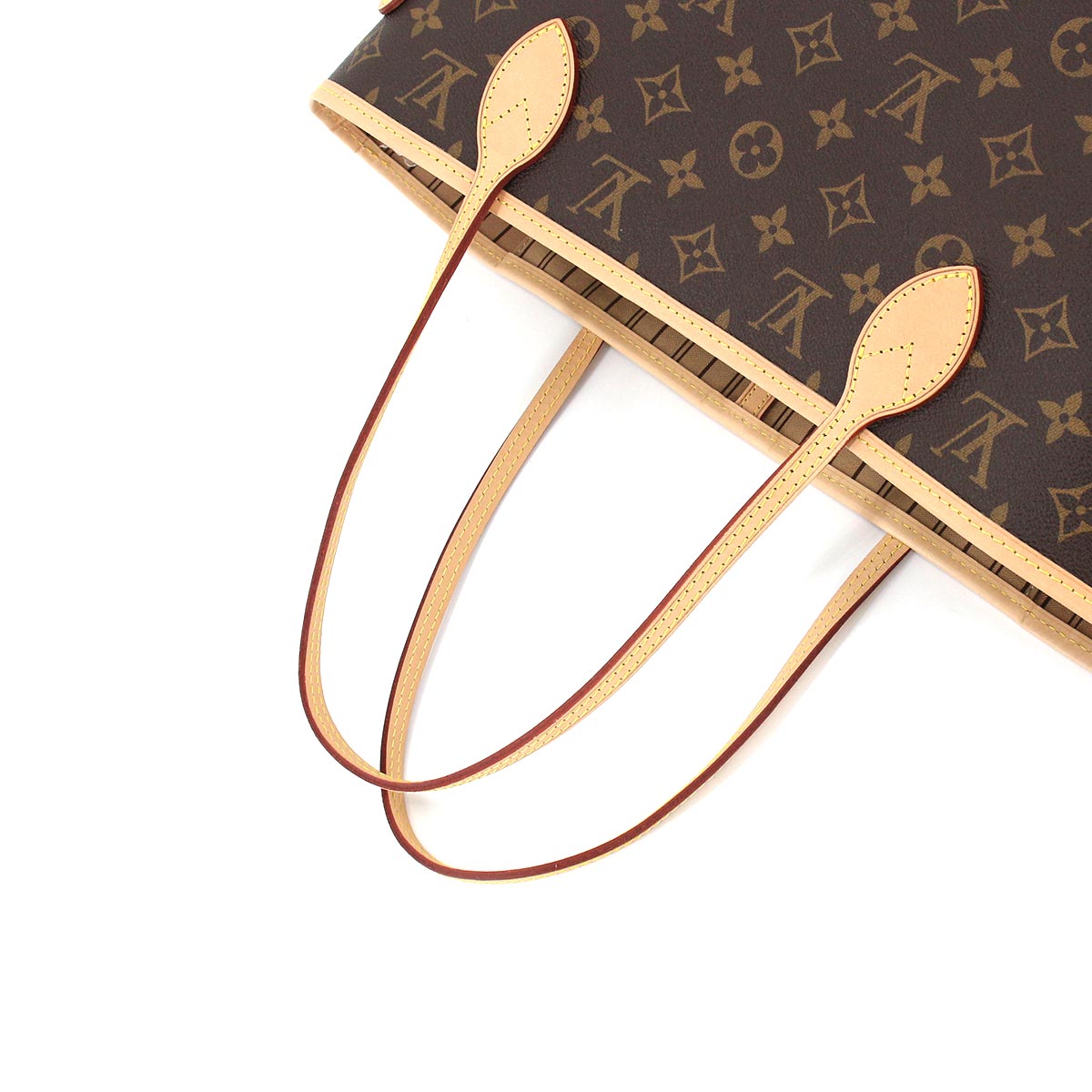 Louis Vuitton Monogram Neverfull MM Tote Bag Brown Beige