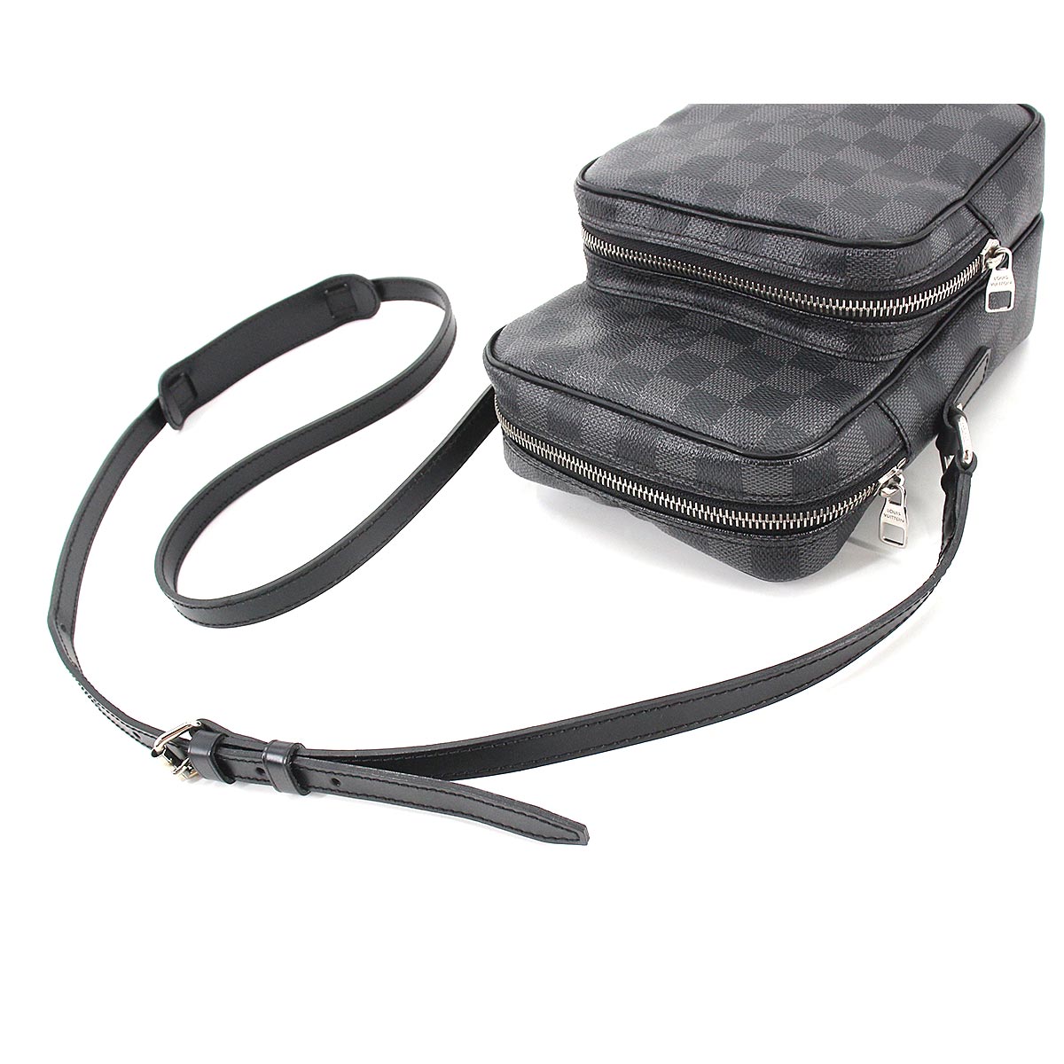 Louis Vuitton Damier Graphite Rem Shoulder Bag Black Gray