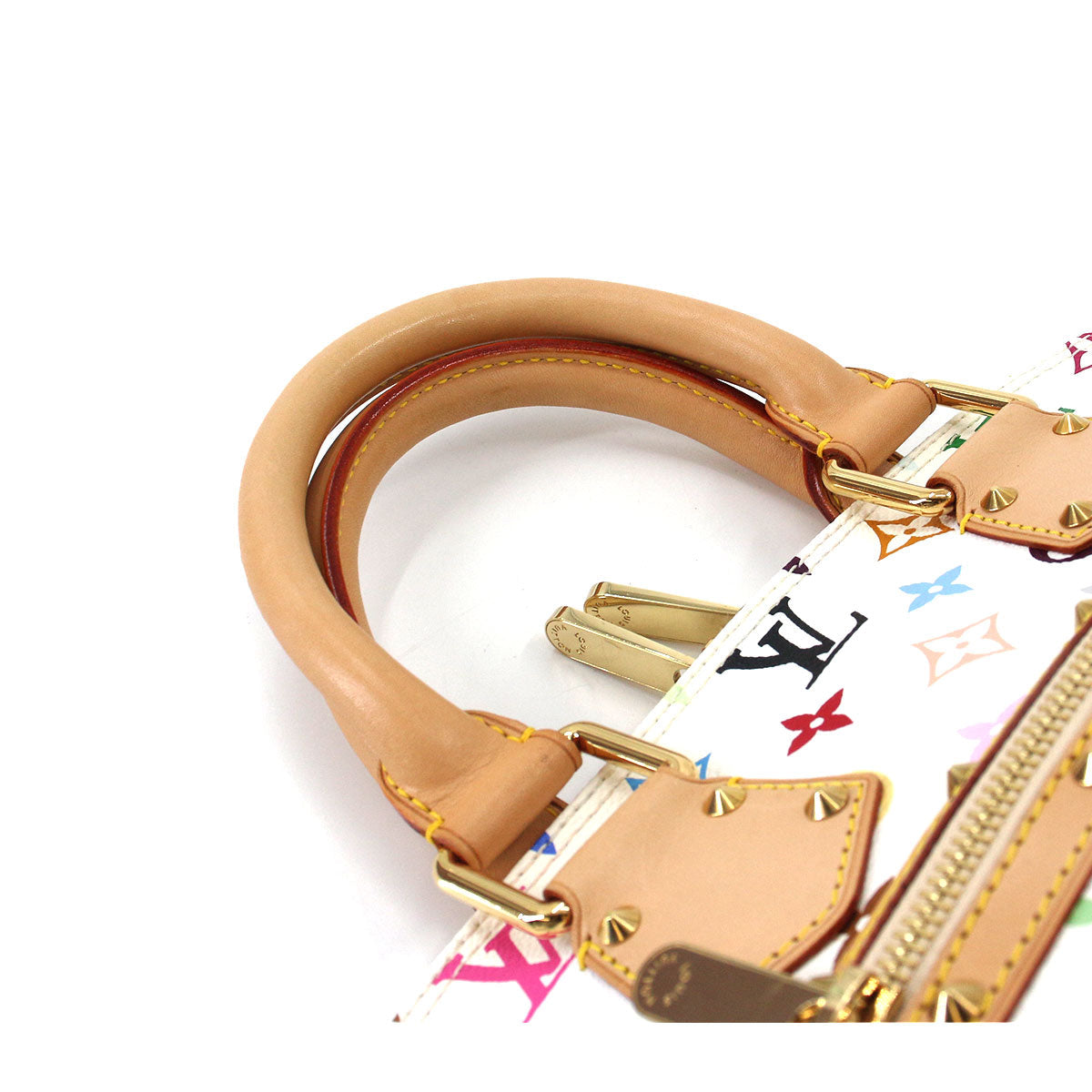 Louis Vuitton Monogram Multicolor Alma Hand Bag White