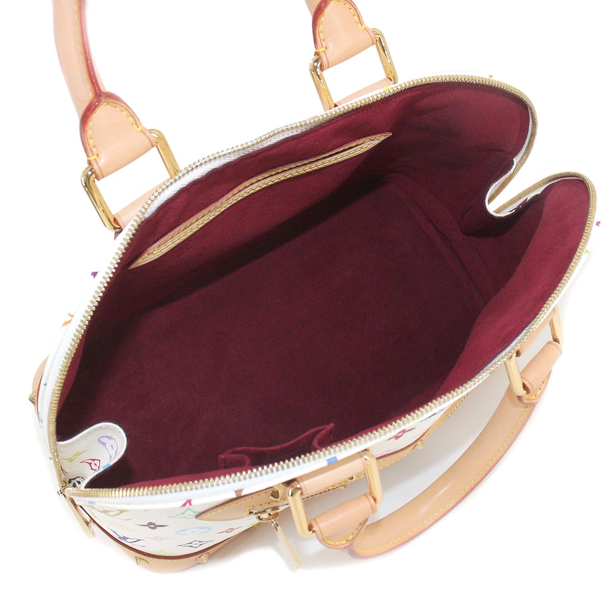 Louis Vuitton Monogram Multicolor Alma Hand Bag White
