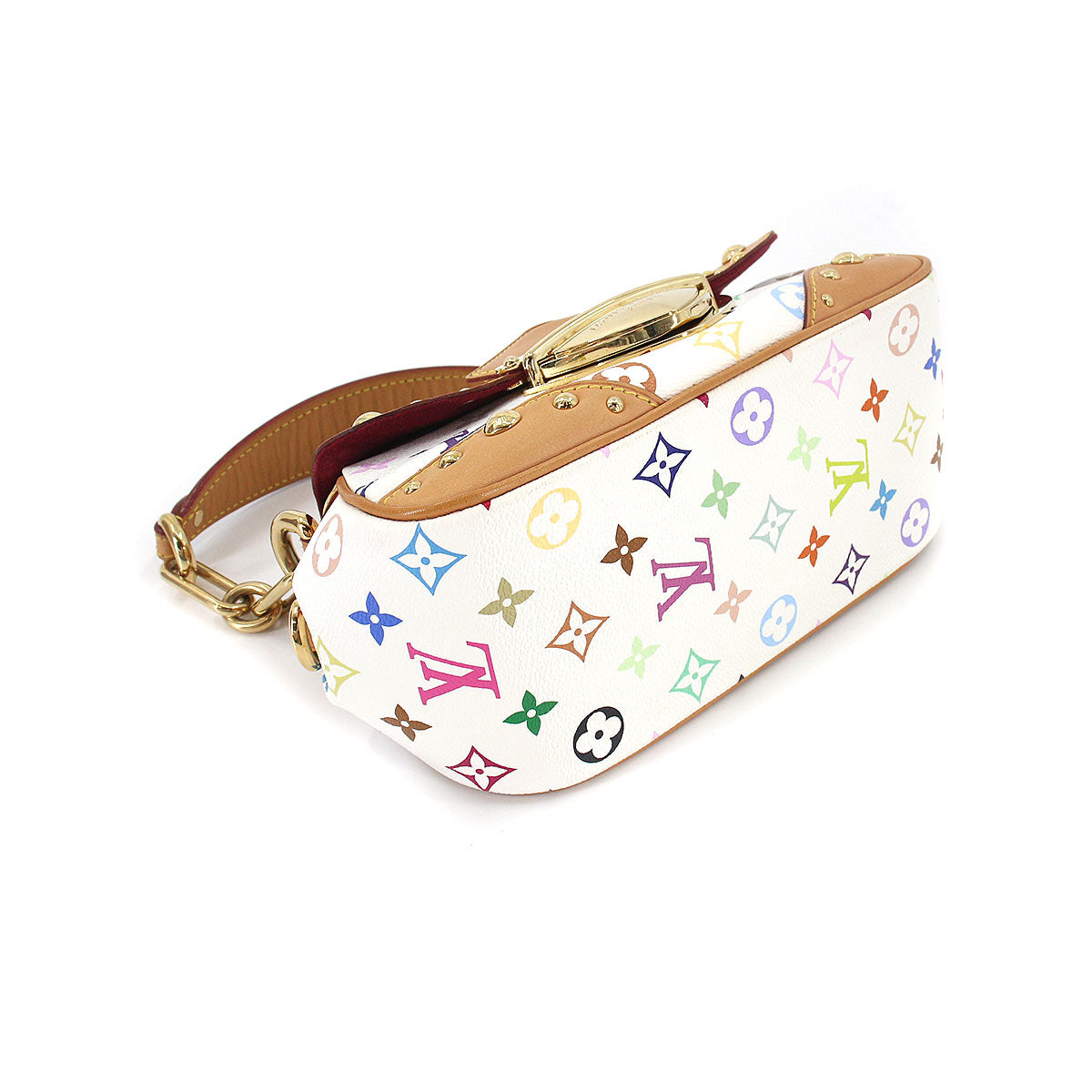 Louis Vuitton Monogram Multicolor Marilyn Hand Bag Leather Bronze White