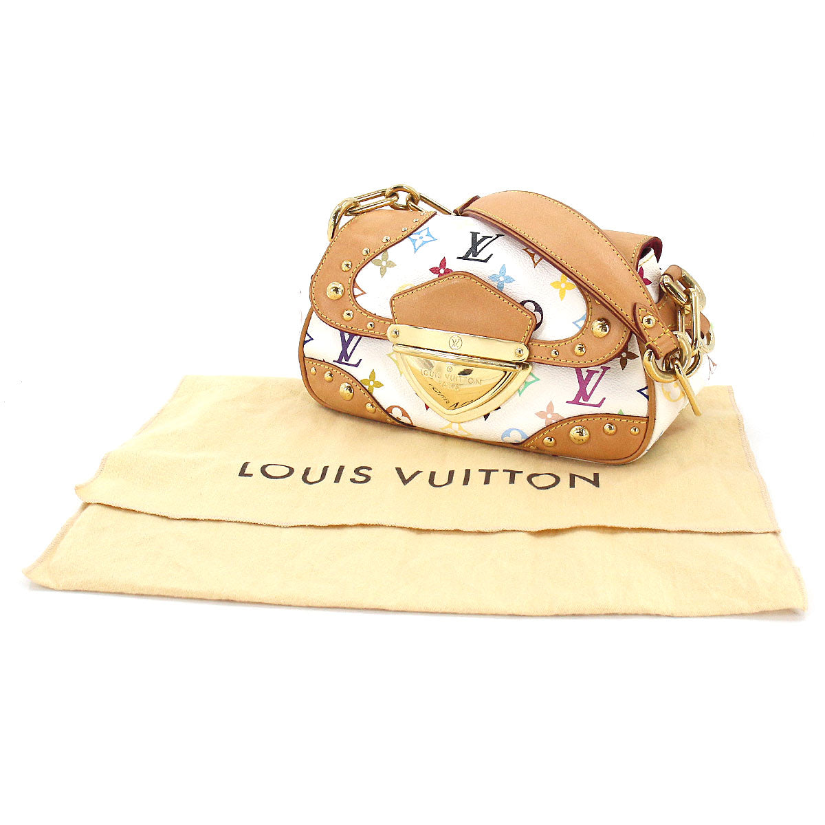 Louis Vuitton Monogram Multicolor Marilyn Hand Bag Leather Bronze White