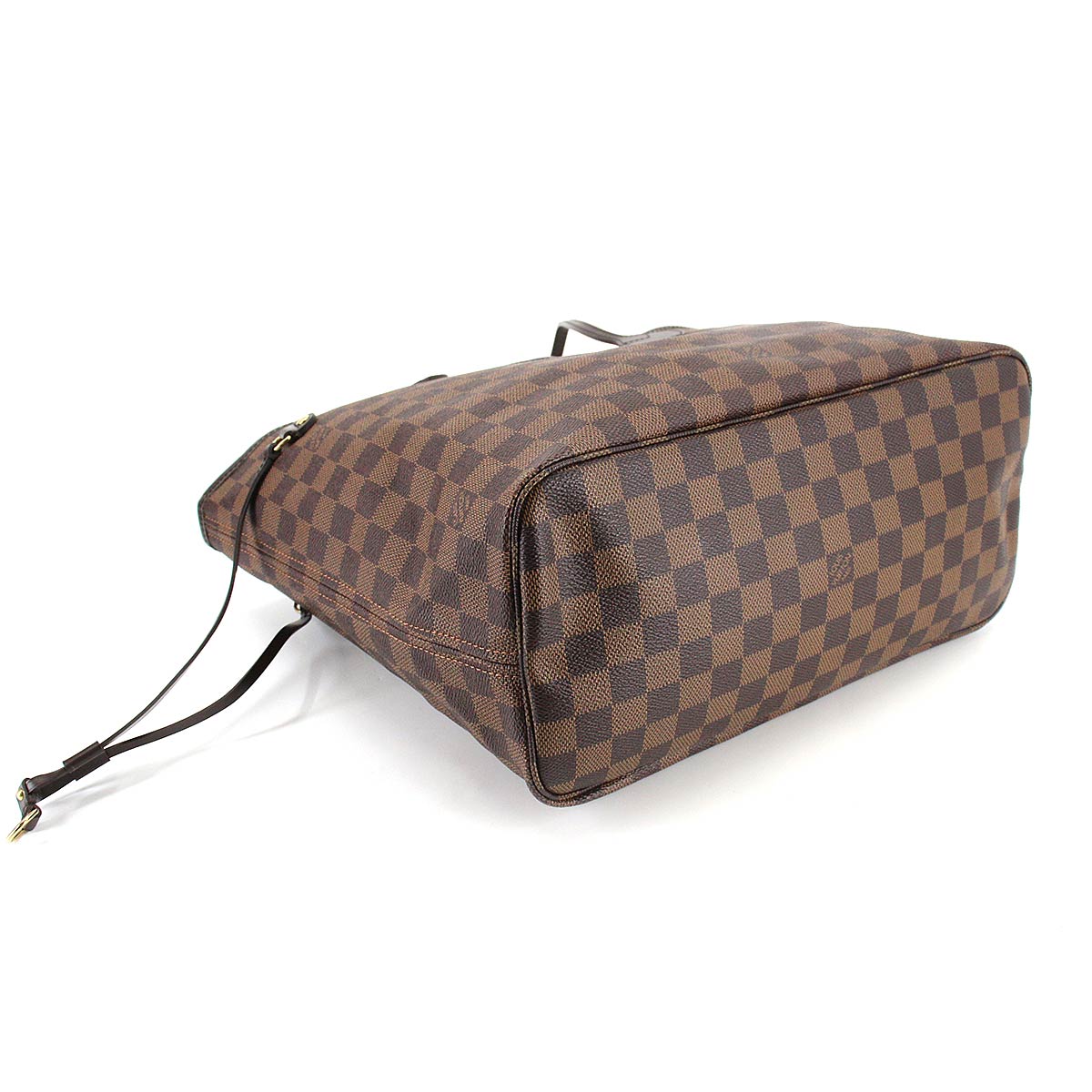 Louis Vuitton Damier Neverfull MM Tote Bag Ebene Brown Gold Metal