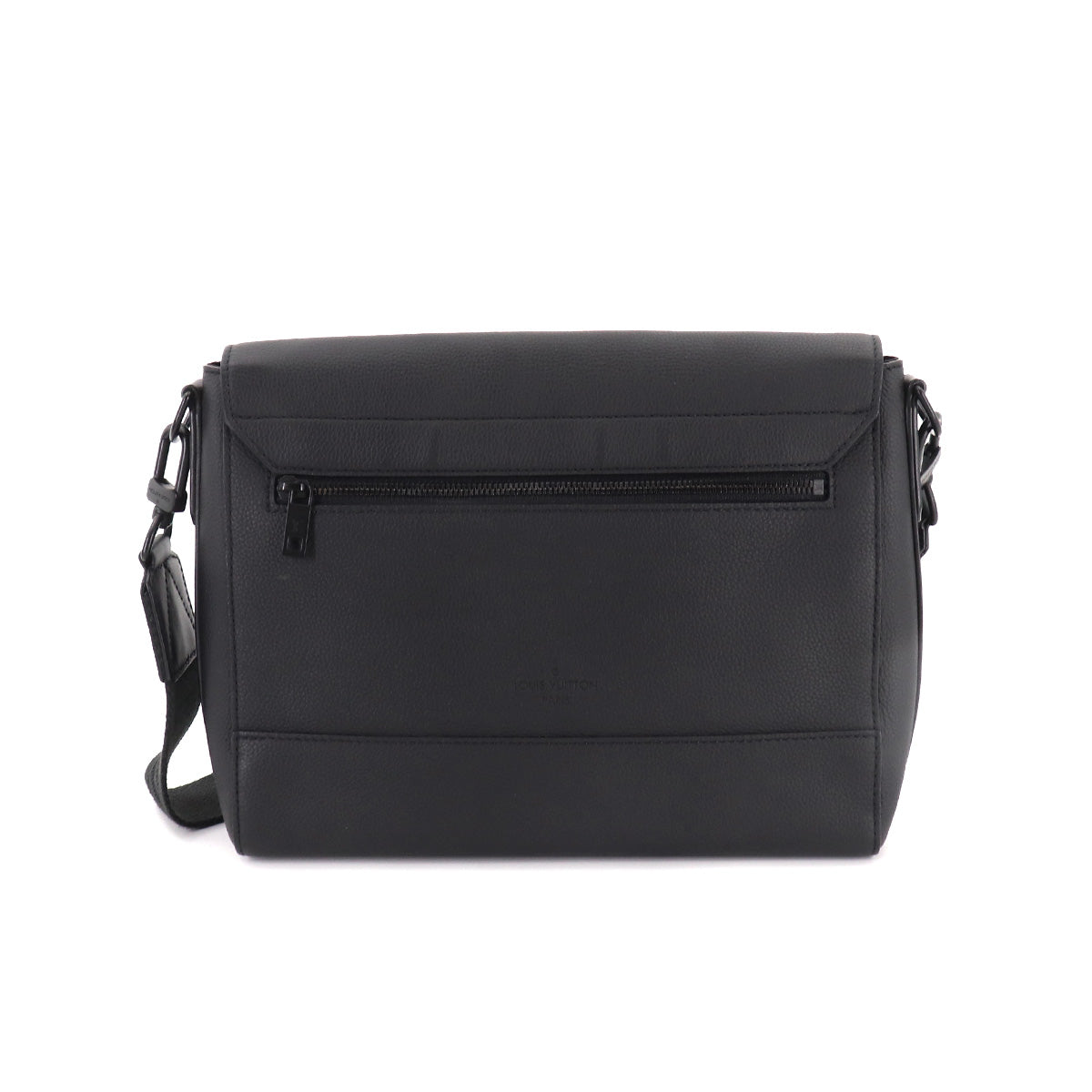 Louis Vuitton Aerogram Takeoff Messenger Shoulder Bag Leather Black