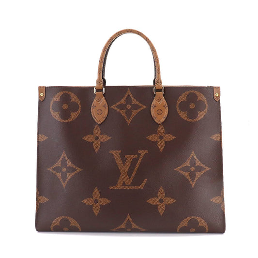 Louis Vuitton Giant Monogram Onthego GM 2way Tote Shoulder Bag Brown