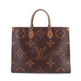 Louis Vuitton Giant Monogram Onthego GM 2way Tote Shoulder Bag Brown
