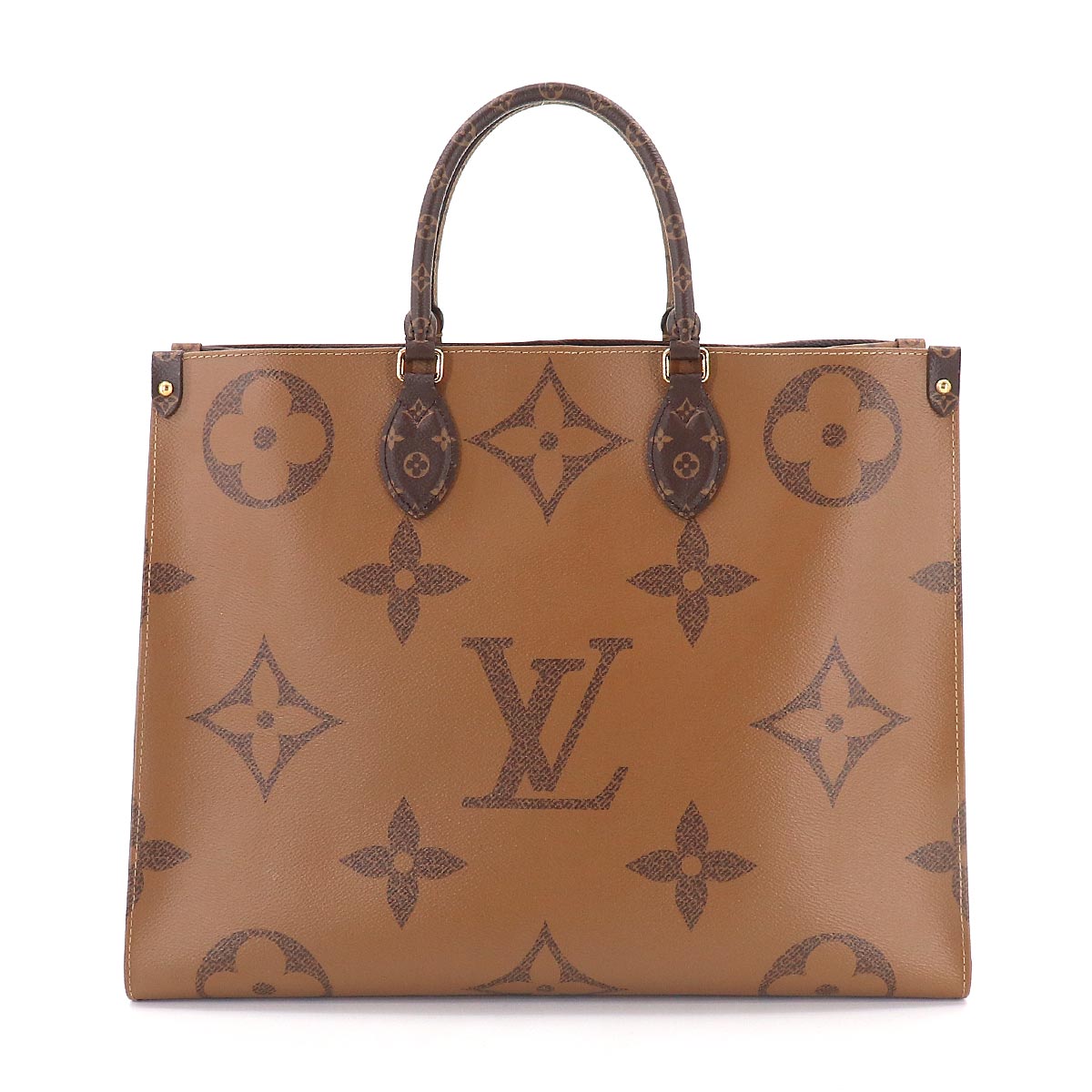 Louis Vuitton Giant Monogram Onthego GM 2way Tote Shoulder Bag Brown