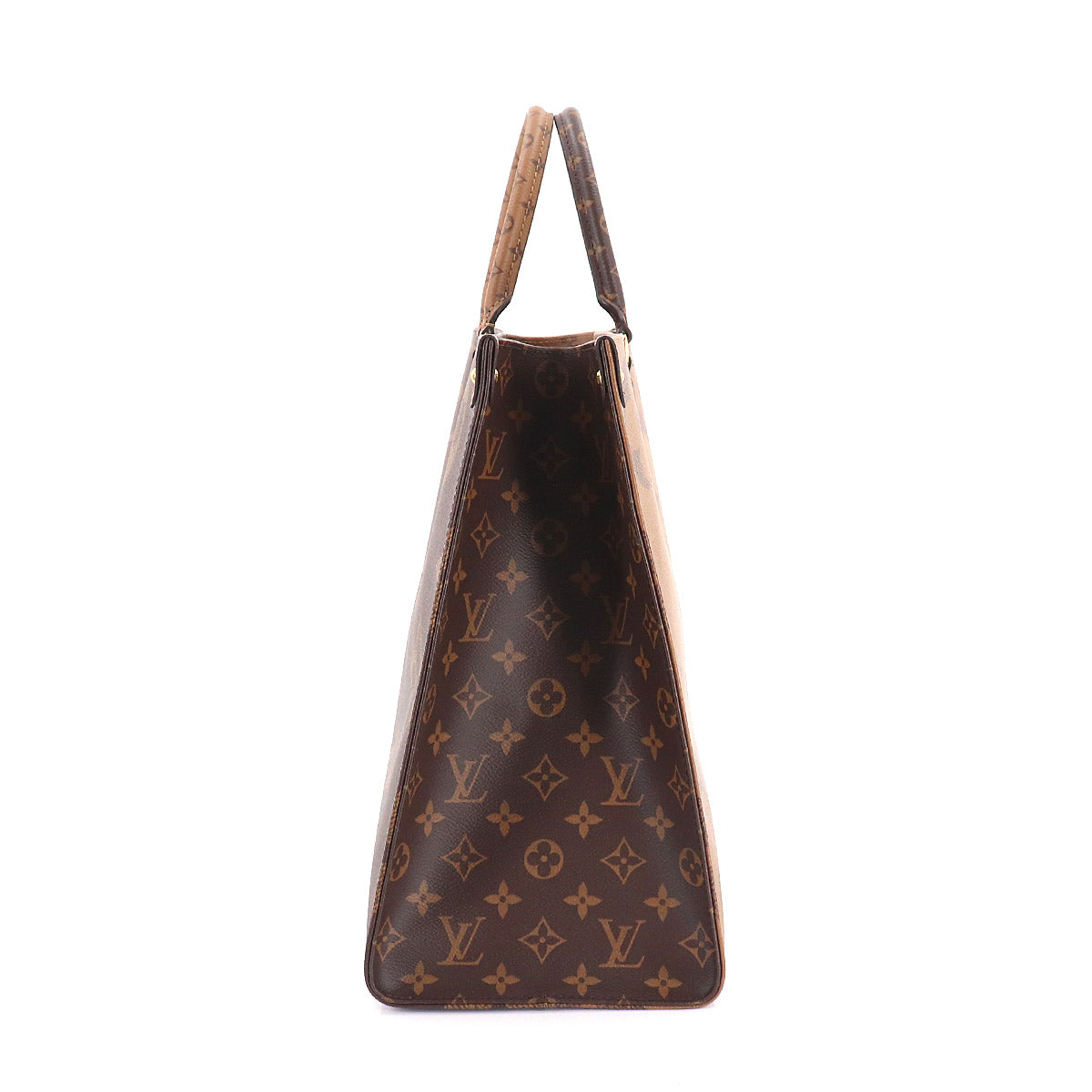 Louis Vuitton Giant Monogram Onthego GM 2way Tote Shoulder Bag Brown
