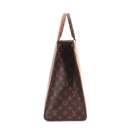Louis Vuitton Giant Monogram Onthego GM 2way Tote Shoulder Bag Brown