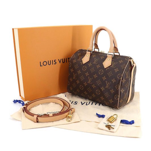Louis Vuitton Monogram Speedy Bandouliere 25 2way Shoulder Bag Brown