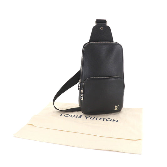 Louis Vuitton Taiga Avenue Sling Body Bag Leather Black