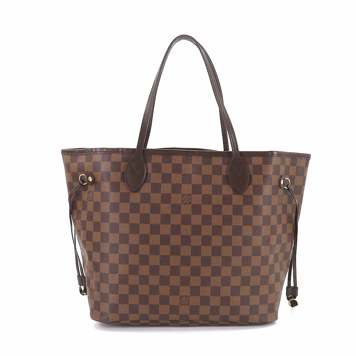 Louis Vuitton Damier Neverfull MM Tote Bag Ebene Brown