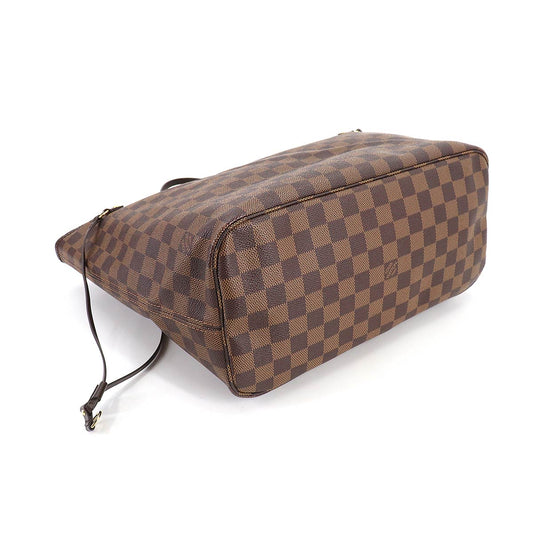 Louis Vuitton Damier Neverfull MM Tote Bag Ebene Brown